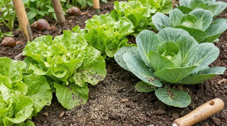 Pepe sparso su lattuga e cavolo nell’orto per allontanare lumache e insetti in modo naturale